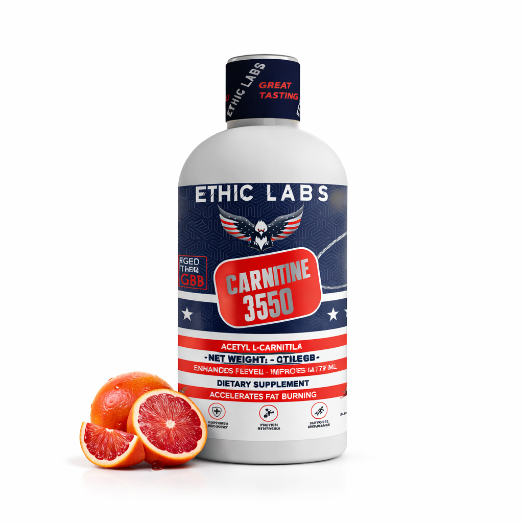 Ethic Labs Carnitine 3550 Liquid L-Carnitine with GBB | Fat Metabolism, Energy &amp; Endurance Support ( Blood Orange &amp; Blue Berry )